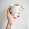 El Yapımı Seramik Kulplu Fincan & Espresso Cup (less / Leke) 