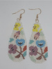 Beyaz Floral Miyuki El Yapımı Küpe