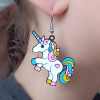 Unicorn Şekilli Mineli Kadın Küpe Çift Adet El Yapımı Küpe