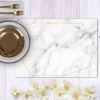 Silinebilir Servis 4 lü Set Beyaz Mermer