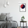 Dekoratif Minimal Miami Şehir Tablosu Çerçeveli Kırmızı
