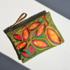 Soyut Yaprak Desenli Çok Renkli Clutch