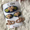 Çiçekli İşlemeli Anne Kız Toka Seti 