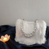 White Swan, Peluş, Handmade, Kadın El Çantası