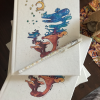 Özel Suluboya Mantar -ay Tasarım Pamuk (canvas) Bez Kaplı Hediyelik Defter