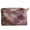 Lila Gold - Altın Floral Desenli Clutch Çanta