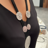 Kutcha Accessories Kadın Gümüş Kaplama Tasarım İp Kolye