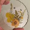 4 Adet Sarı Çiçek Bahçesi Bardak Altlığı-1 (10cm) Kolye Hediyeli