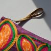 Soyut Yaprak Desenli Çok Renkli Clutch