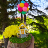 Dekoratif Sarı Uçan Balon Ev 