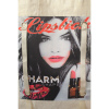 Gold Metal Zımbalı Lipstick Charm Girl Aplikeli Omuz Çantası