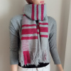 H&GCarpana Pembe Şeritli Gri Kilim Dokuma Şal