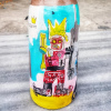 Kiki People _Özel Tasarım Jean-Michel Basquiat Çizimli Ahşap Bebek, ; 29 cm