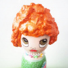 Kiki People _özel Tasarım Yayoi Kusama Çizimli Ahşap Bebek, ; 26 Cm