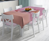Modern Pembe Zeminli 3D Yıldız Desenli Dekoratif Leke Tutmaz Masa Örtüsü