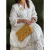 Zigzag Motifli Hardal Rengi Makrome Clutch