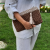 Kahverengi Hasır Kroşe Kağıt İp Clutch Çanta