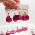 Doğal Gül Taç Yapraklı Reçine Sallantı Küpe- Magenta Kırmızı Ve Pembe Karışık - Balance Jewelry