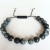 Black Crackle Agate Taşı ve 925 Ayar Gümüş Boncuklu Unisex Bileklik