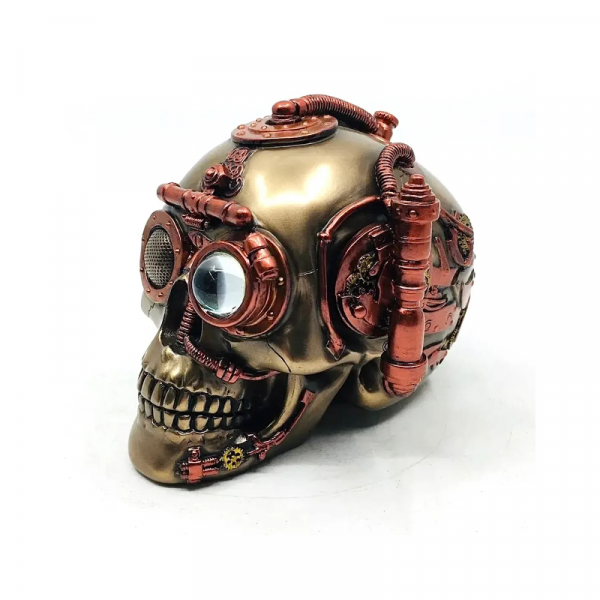 Steampunk Serisi Gizli Bölmeli Kuru Kafa Biblo