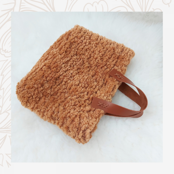 Camel Rengi Kürklü El Çantası