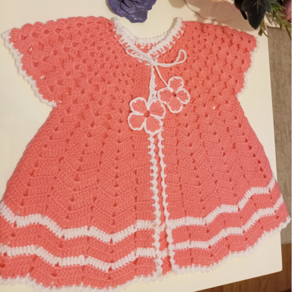 El Örgüsü Kiz Bebek Çok Şik Yavruağzi Renk Yelek