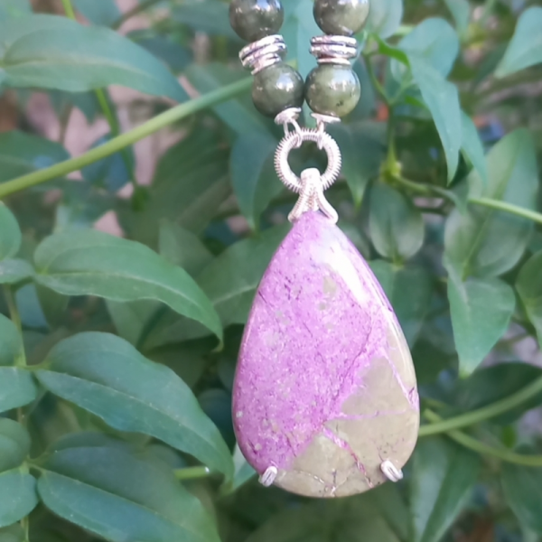 El Yapımı Stitched Purpurite Kolye