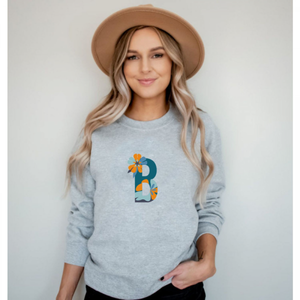 B Harfi Tasarım Sweatshirt (kişiye Özel Harf Koleksiyonu)