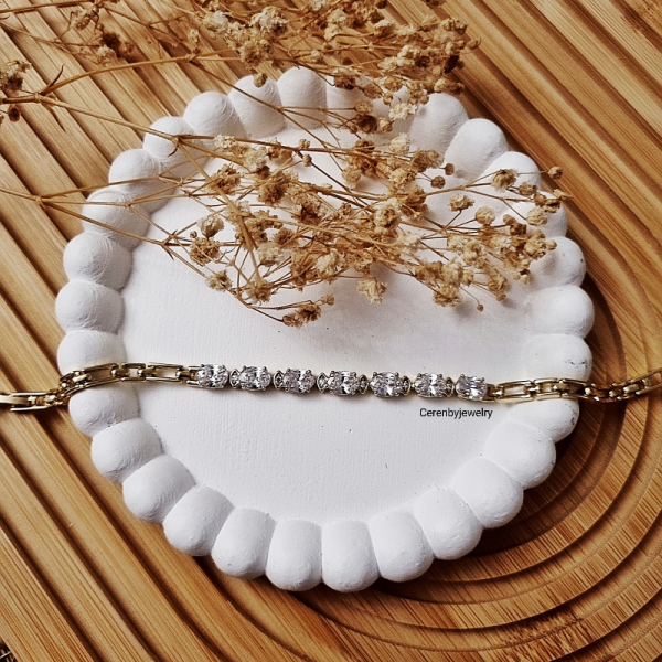 Luxury Taşlı Çelik Bileklik