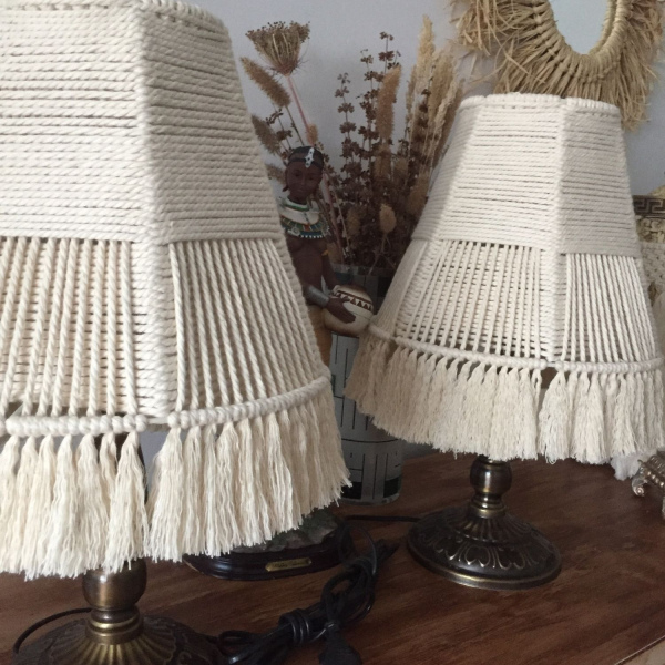 El Yapımı Modern Makrome  Abajur