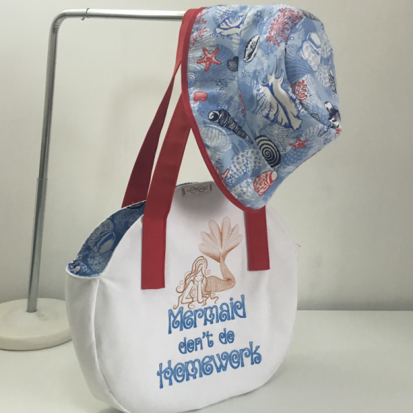 Aurorabreeze Mermaidwordart Yuvarlak Plaj Çantası Ve Bucket Şapka Set
