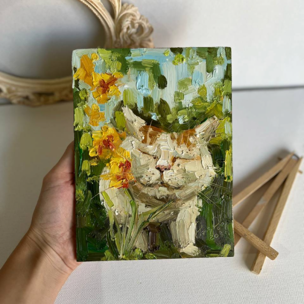 Kedi Yağlı Boya Tablo