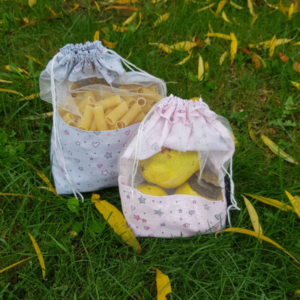 2li Tül Pencereli Gıda Kesesi (kalpler)