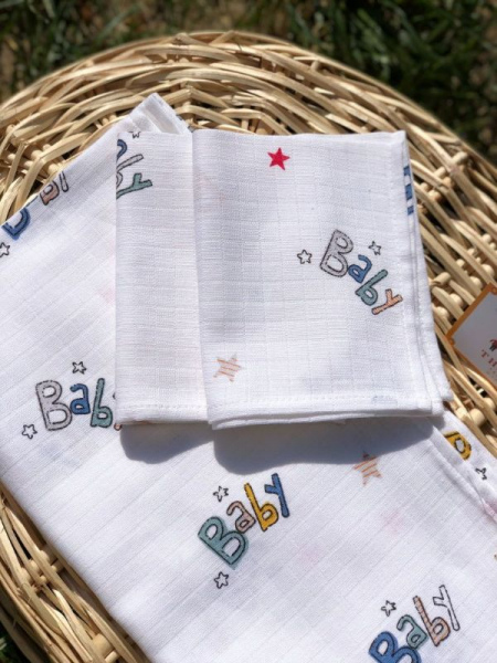 Müslin Set Baby Star Beyaz