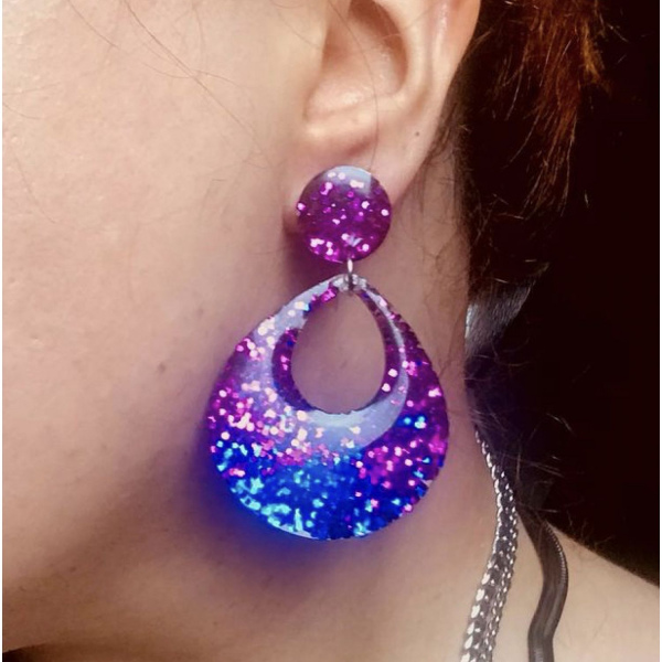 Bitabik Tasarım Glitter Epoksi Küpe