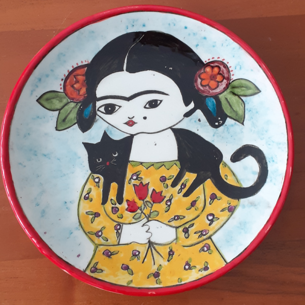 El Boyama Çini Tabak- Frida 2'li Set