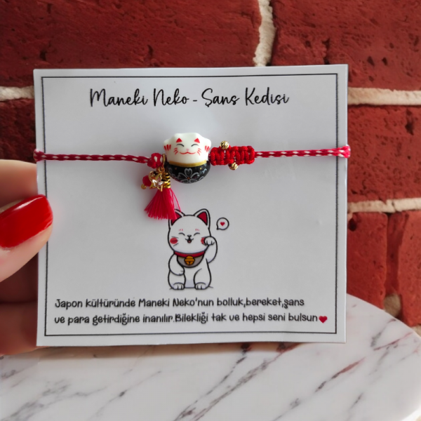 Maneki Neko Şans Kedisi Bileklik