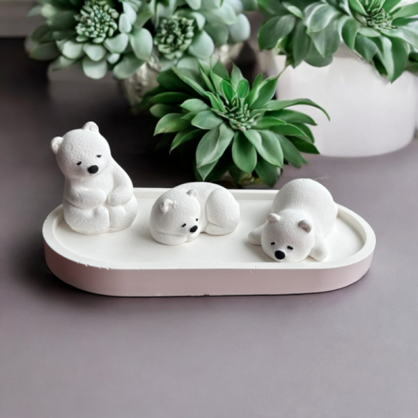 Polar Bear Tabaklı Biblo Seti