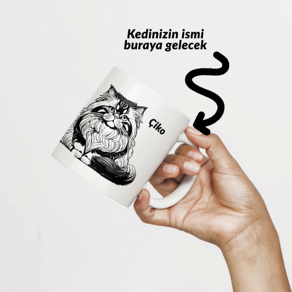 İsme Özel Kupa, Kedi Tasarımlı