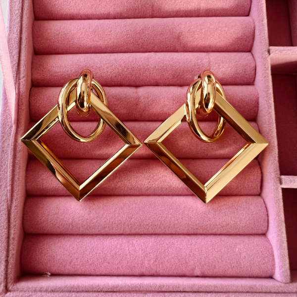 Gold Marka Geometrik Küpe