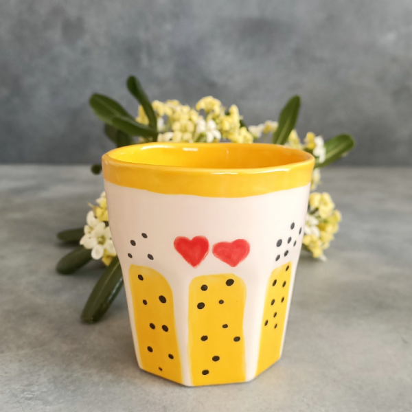 Handmade Seramik Kalpli Kahve Kupası