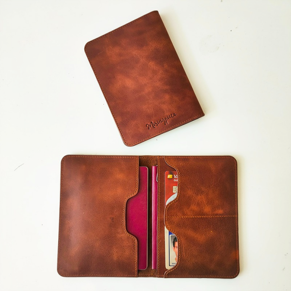 Misingpiece Unisex L Gerçek Deri Pasaportluk