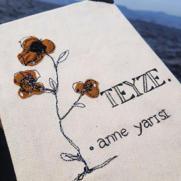 Özel Notlu Kumaş Nakışlı El Yapımı Defter