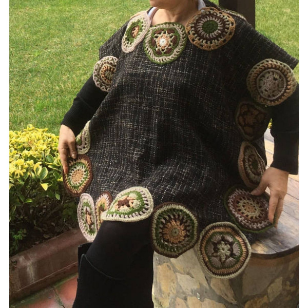 Motif Ve Kumaş  Birleşimi Panço