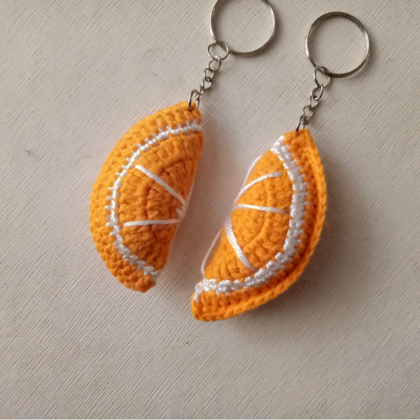 Amigurumi̇ Portakal Dilimi Anahtarlik