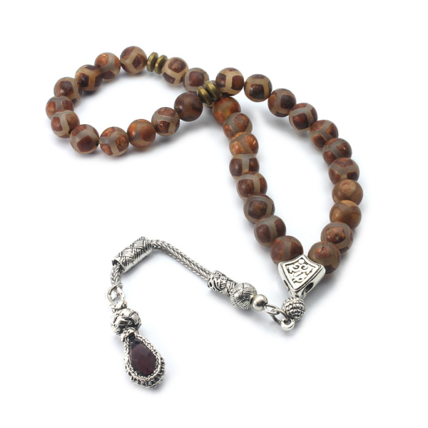 8 mm Tibet Akik Doğal Taş Tesbih
