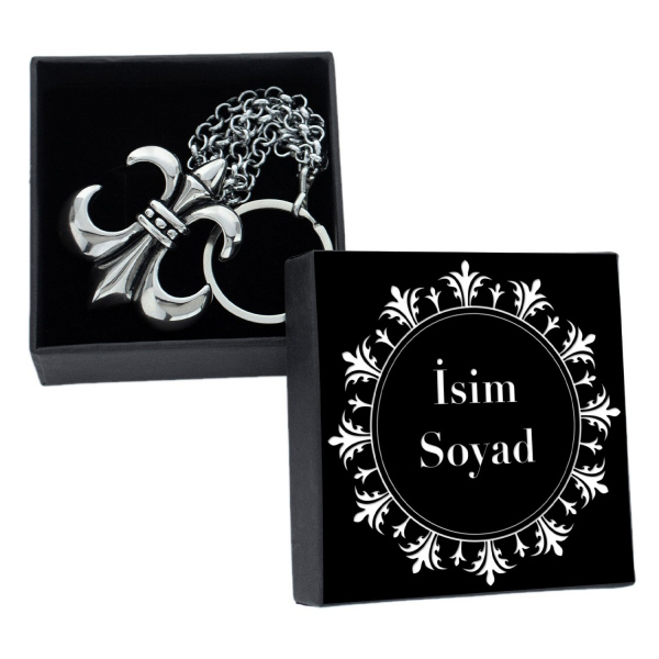 Kişiye Özel Anahtarlık Zambak Fleur De Lis Sembollü