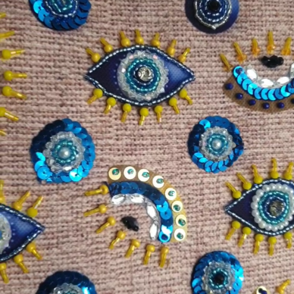 Boncuk İşlemeli Clutch Çanta 