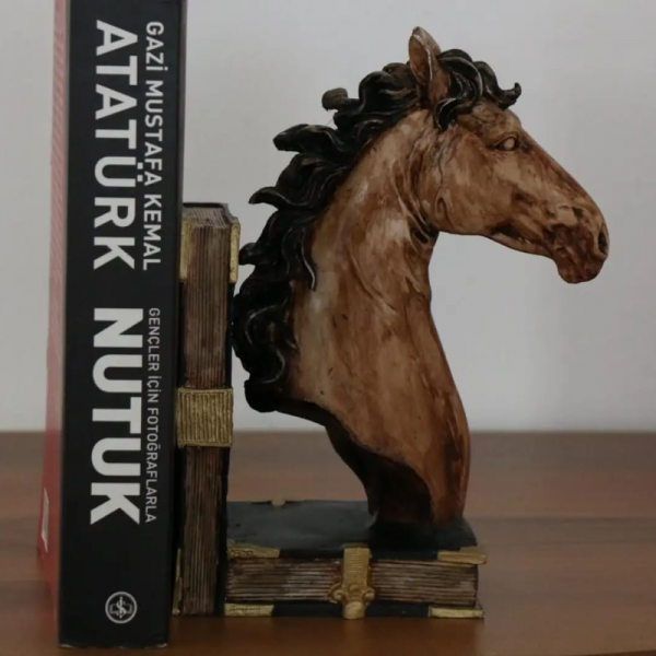 At Görselli Kitap Tutucu 