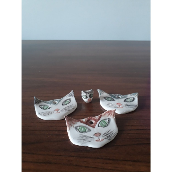 Tasarım Seramik Kedili Kolye 